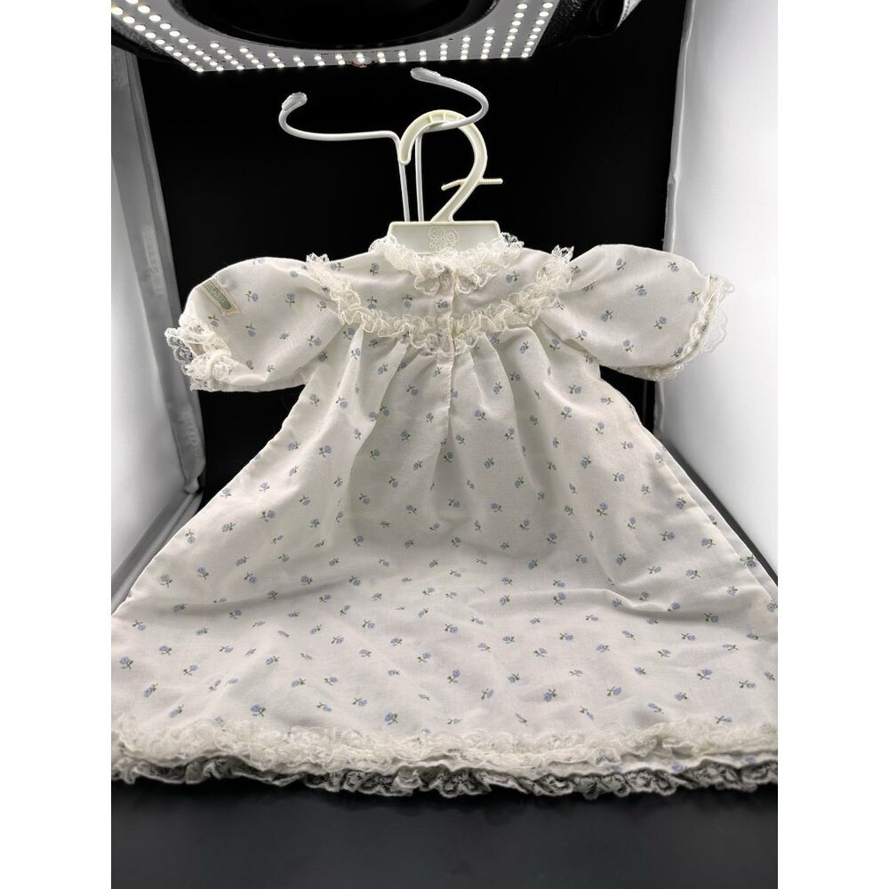Cabbage Patch Kids‎ Preemie White Blue Roses Gown Dress Girl Vtg 1980s Lace SS